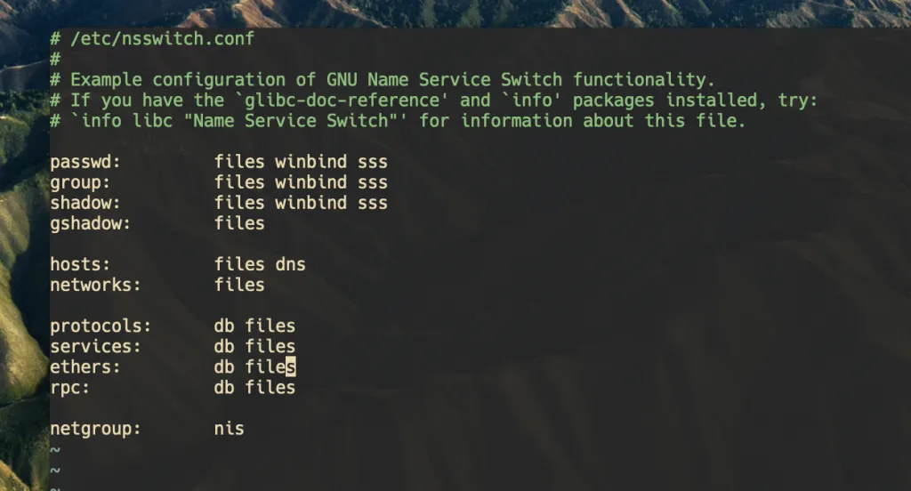 /etc/nsswitch.conf