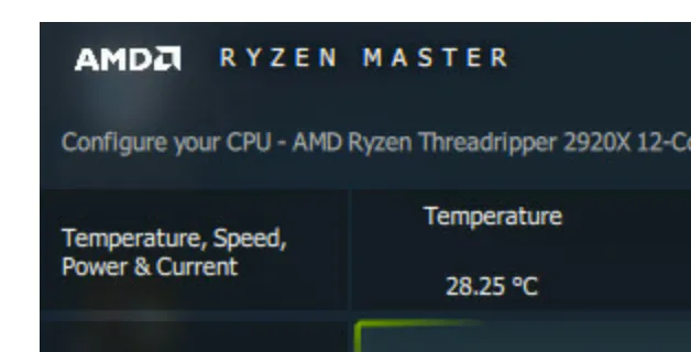 Temperature readings in Ryzen Master