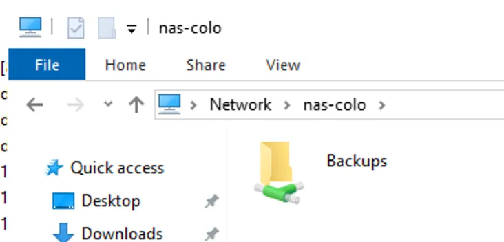 New file share showing in windows